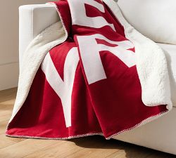 Merry Jacquard Sherpa Back Throw