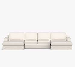 Big Sur Slipcovered 3-Piece Double Chaise Outdoor Sectional (166&quot;)