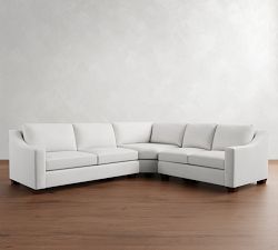 York Slope Arm 3-Piece L-Shaped Wedge Sleeper Sectional (117&quot;)