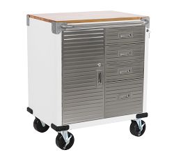 4-Drawer Rolling Stainless Steel Cabinet