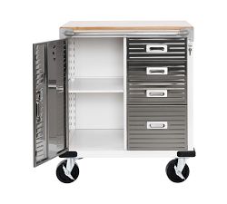 4-Drawer Rolling Stainless Steel Cabinet