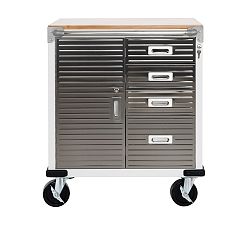 4-Drawer Rolling Stainless Steel Cabinet