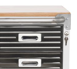4-Drawer Rolling Stainless Steel Cabinet
