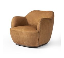 Ozark Leather Swivel Chair
