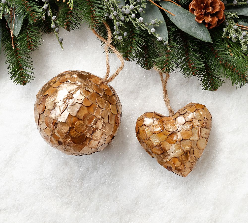 Shatterproof Gold Pod Ornaments - Set of 12
