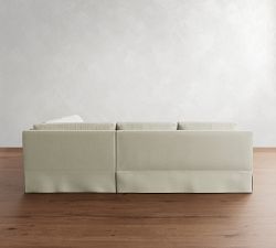 York Square Arm Slipcovered 3-Piece L-Shaped Wedge Sleeper Sectional (117&quot;)