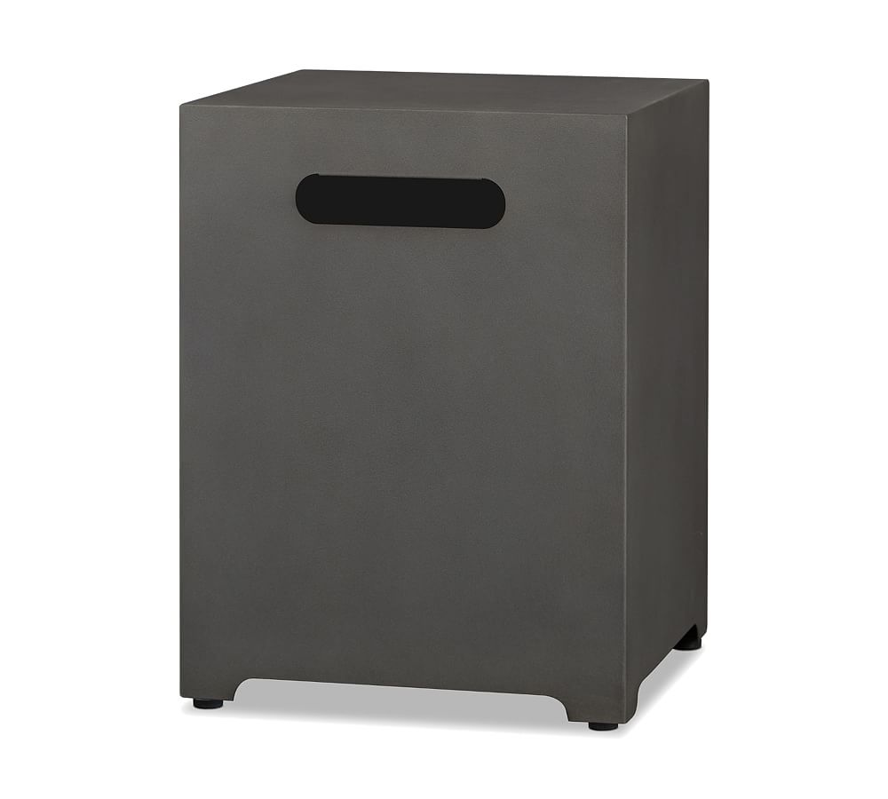 Weathered Slate Steel Propane Tank Cover and Side Table
