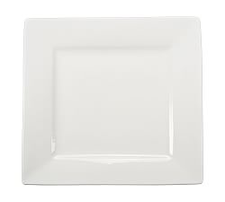 BIA Square Porcelain Dinner Plates, White, Set of 4