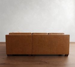 York Slope Arm Leather 3-Piece Sectional (94&quot;)