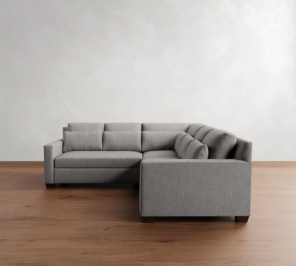 York Square Arm Deep Seat 3-Piece L-Shaped Sectional (98&quot;)