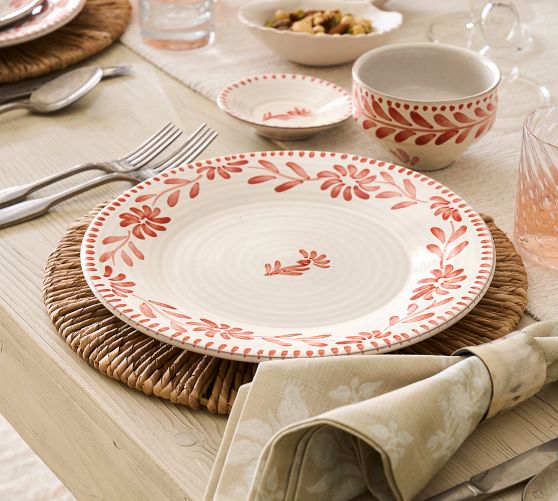 Terracotta Hand Painted Dinner Plates - Set of 4