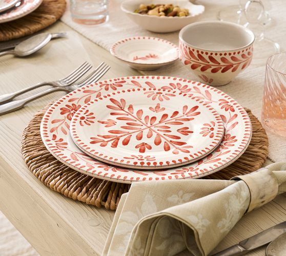 Terracotta Hand Painted Appetizer Plates - Set of 4