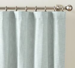 Open Box: Seaton Textured Cotton Light Filtering Curtain, 100" W x 96" L - Mineral Blue