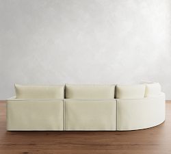 Westwood Slim Arm Flange Edge Slipcovered 4-Piece Curved Wedge Sectional (148&quot;)