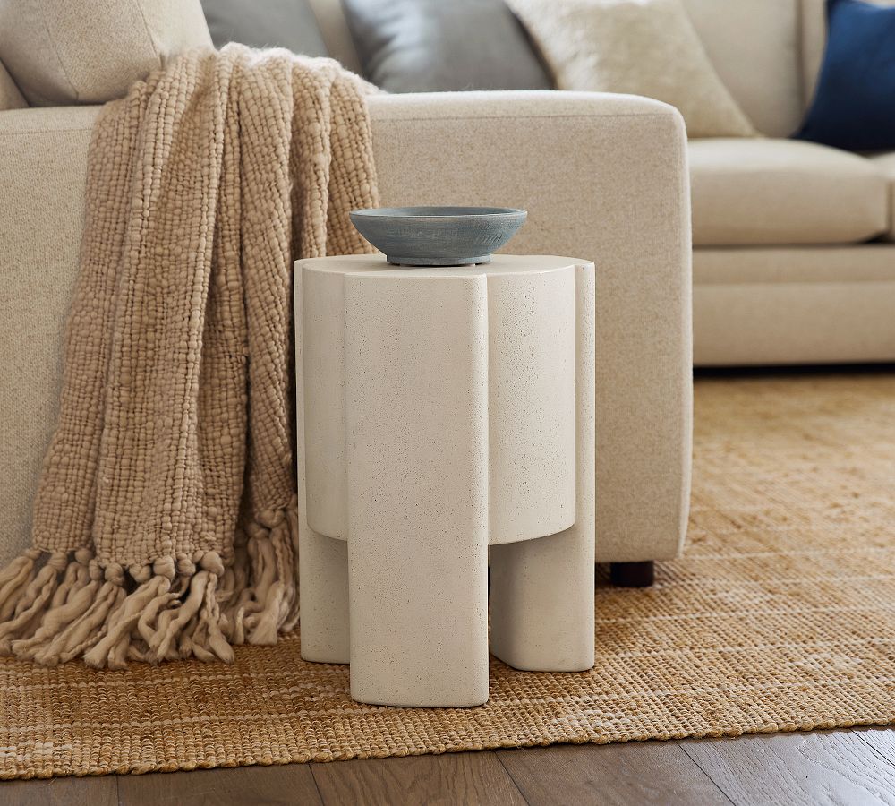 Rockwell Round Concrete Accent Table (14&quot;)