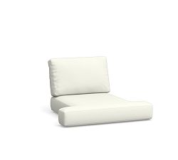 Huntington Cushion Cover Slope Arm Swivel Outdoor Lounge Chair, High Performance Canvas; White