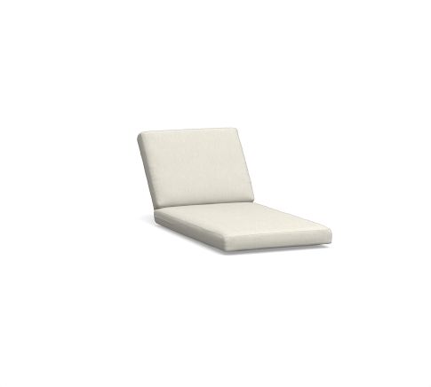Huntington Single Outdoor Chaise Cushion Cover; High Performance Slub Weave, Linen