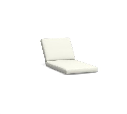 Huntington Cushion Cover Single Outdoor Chaise, High Performance Canvas; White