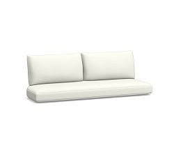 Woodside Outdoor Sofa Cushion, High Performance Canvas; White