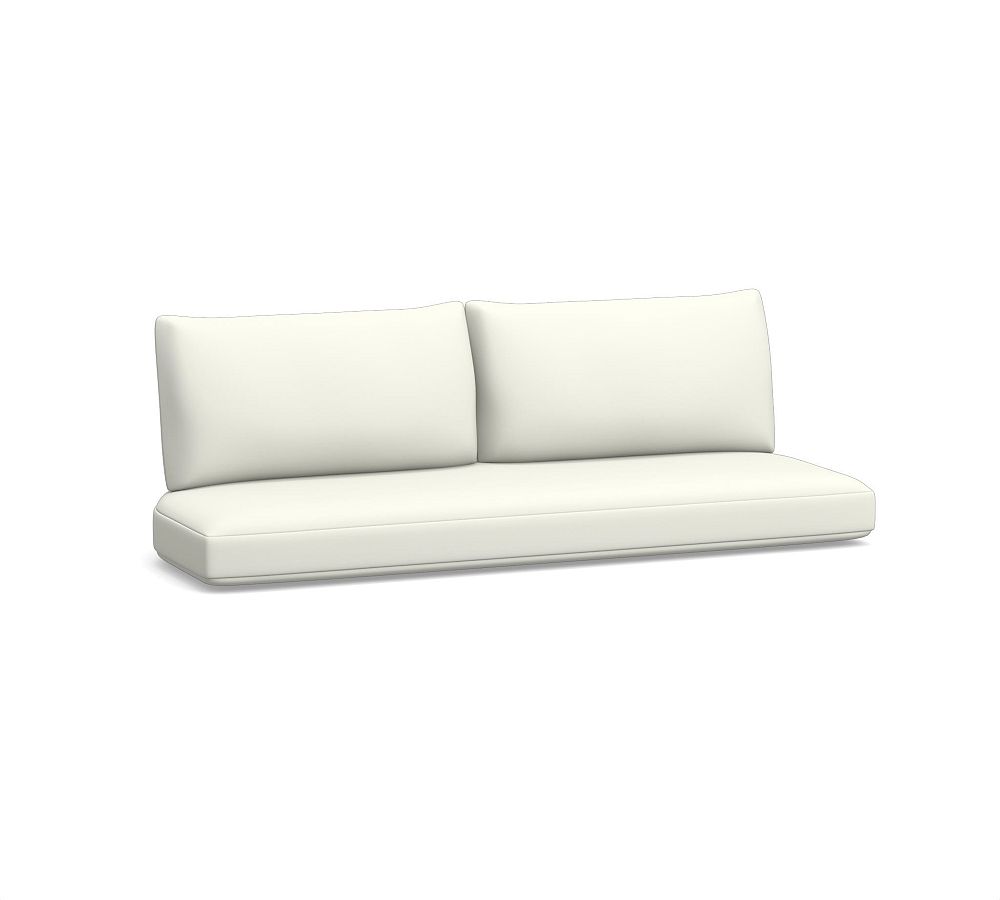 Woodside Outdoor Sofa Cushion, High Performance Canvas; White