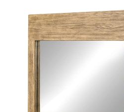 Light Pine Wall Mirror with Ledge