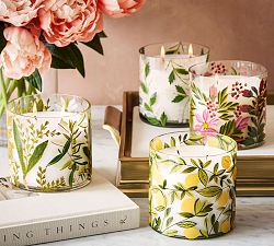Hand Painted Flower Candle