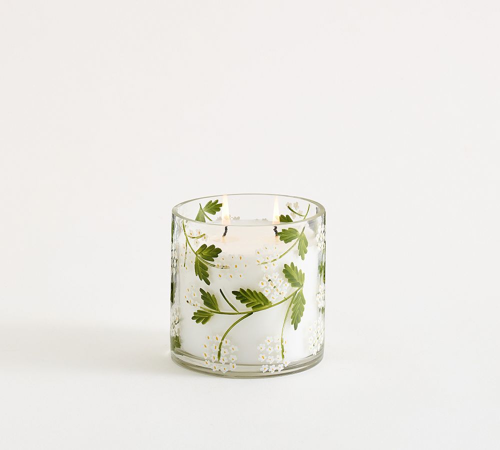 Hand Painted Flower Candle