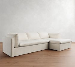 Palmetto Slipcovered Chaise Sectional (121&quot;)