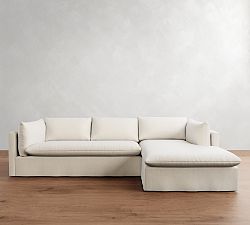 Palmetto Slipcovered Chaise Sectional (121&quot;)