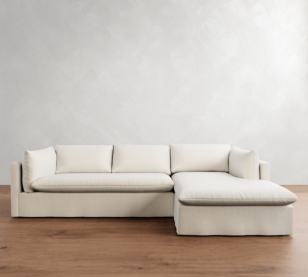 Palmetto Slipcovered Chaise Sectional (121&quot;)