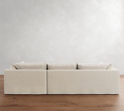 Palmetto Slipcovered Chaise Sectional (121&quot;)