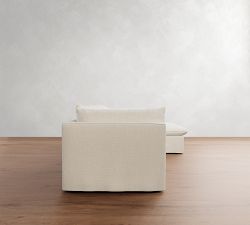 Palmetto Slipcovered Chaise Sectional (121&quot;)