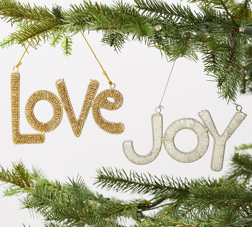 Beaded Love &amp; Joy Ornaments