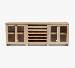 Modern Farmhouse Glass Cabinet with Wine Storage (102&quot;)