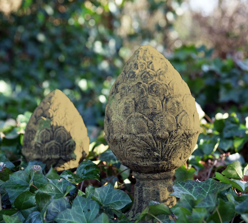 Mossy Pinecone Finial Garden Object