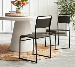 Fallon Outdoor Metal Stackable Chair, Set of 2