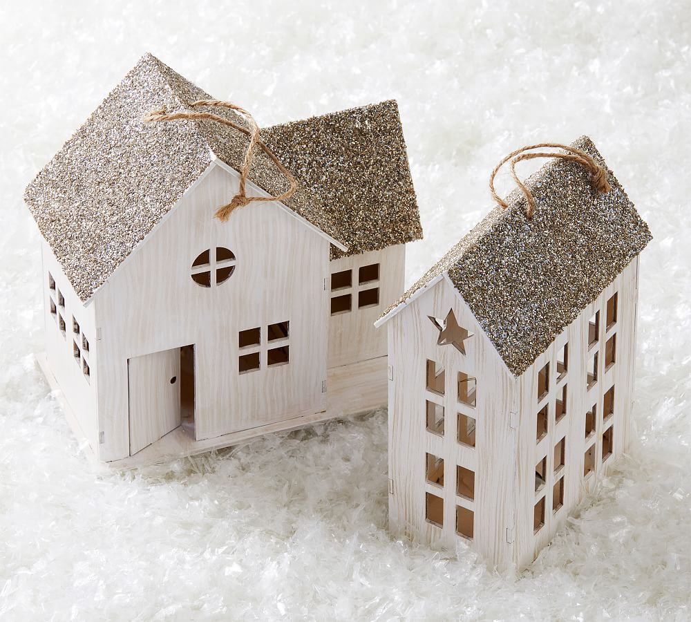 Wooden House Ornaments