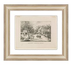 American Homestead Winter Framed Print