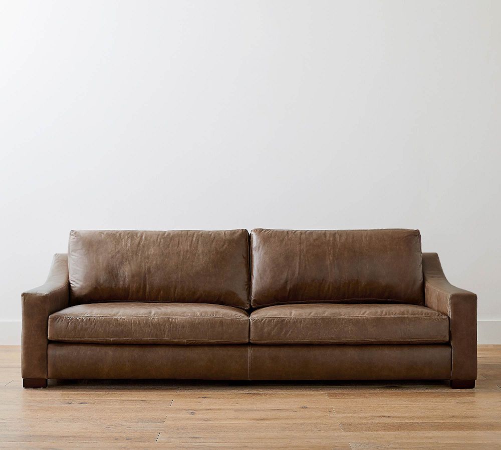 Open Box: Turner Slope Arm Leather Sofa