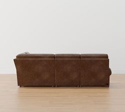 Turner Roll Arm Leather Reversible Power Reclining Sectional (115&quot;&ndash;128&quot;)