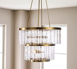 Kent Recycled Glass Tiered Chandelier (25&quot;)