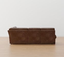 Turner Roll Arm Leather Power Reclining L-Shaped Sectional (117&quot;&ndash;129&quot;)