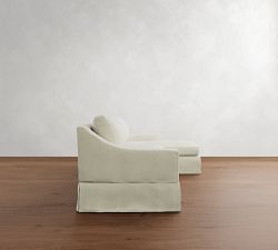 York Slope Arm Slipcovered Chaise Sleeper Sectional (99&quot;)
