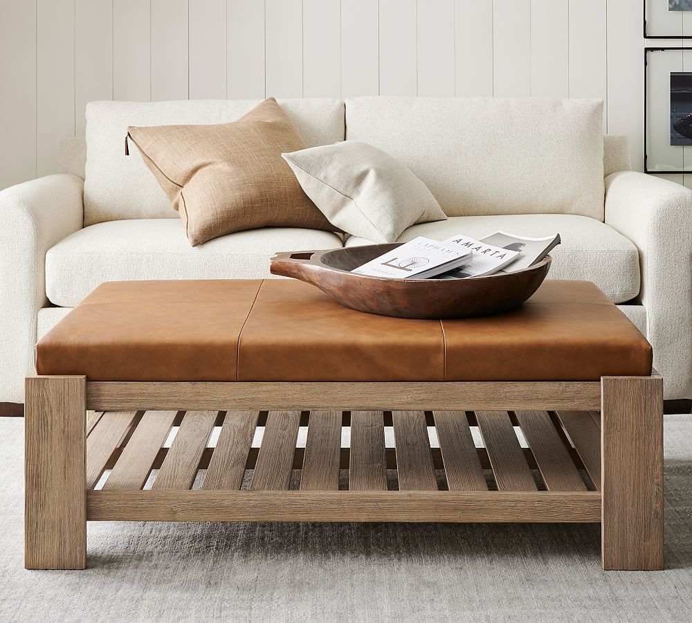 Antonio Leather Ottoman