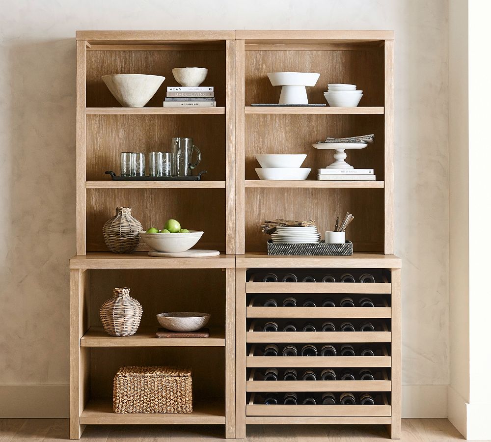 Modern Farmhouse Shelf with Wine Storage (68&quot;)