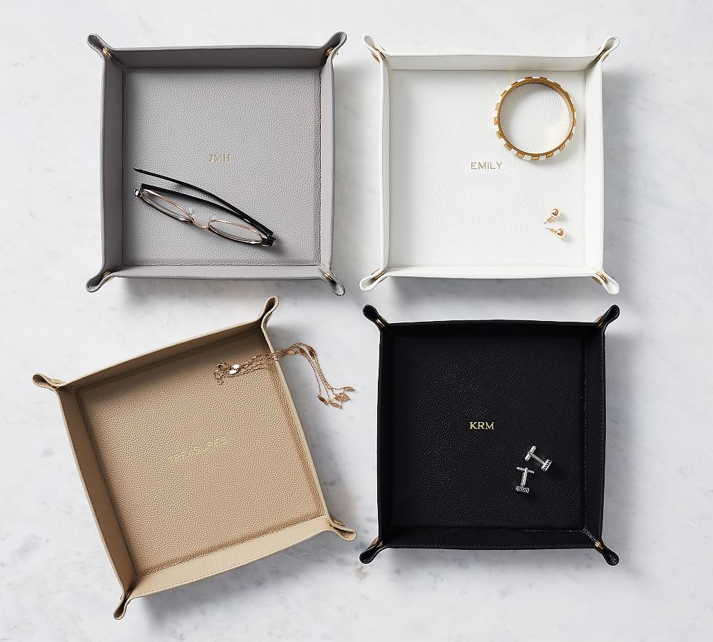 Quinn Leather Catchall Tray - Foil Debossed