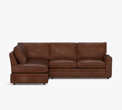 Pearce Square Arm Leather Return Bumper Sectional (112&quot;)