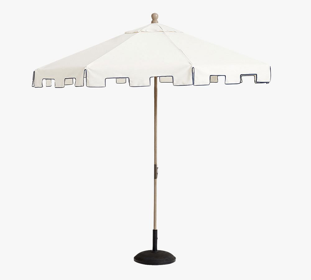 9' Round Outdoor Capri Patio Umbrella &ndash; Eucalyptus Tilt Frame&#8203;
