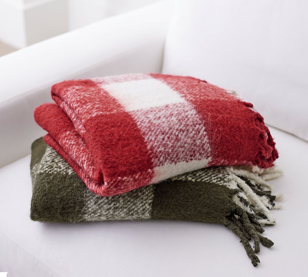Buffalo Check Faux Mohair Throw