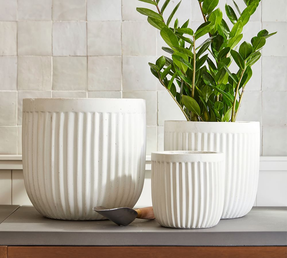 Concrete Fluted Outdoor Planters - Stylish & Durable